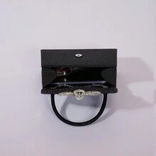 Charming, Elegant, Exquisite, Luxurious Sparkling Diamond Decor Evening Bag, Bridal Wedding Purse, Party Clutch - Black - View 6