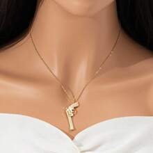 1入流行轉輪手槍和牛仔風格吊墜項鍊,適合節日禮物和日常穿著 - 槍 - 查看 8