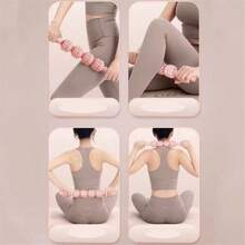 5pcs/Set Yoga Fitness Training Equipment Set, Including Circular Leg Massager, 8-Shaped Pull Rope, Sit-Up Assistant, Pedal Puller And Massage Ball, Ideal For Sculpting Your Body, Relieving Stress And Relaxing Your Muscle - Pink - View 5