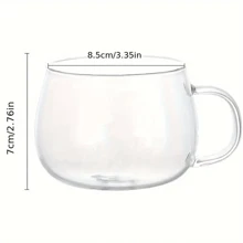 1 Pièce, 350 Ml Mug En Verre, Tasse D'eau Transparente, Tasses À Café, Verre À Avoine Pour Le Petit Déjeuner Pour Le Jus, Le Lait, Le Thé Et Plus Encore, Verrerie D'été Comme D'hiver