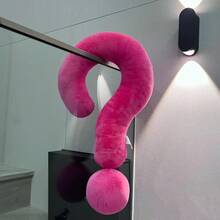 1 件裝,問號形狀枕頭、時髦枕頭、彩色抱枕、可愛扭紋枕頭裝飾、頸部和背部支撐抱枕 - 粉色 - 查看 6