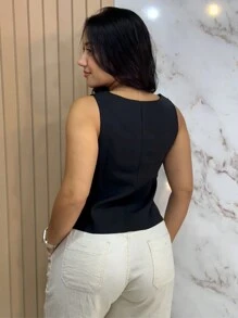 Women Tops - 黑色 - 查看 2