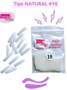 50 Pieces Tips #10 Natural Square Fantasy Nails - Clear - View 2