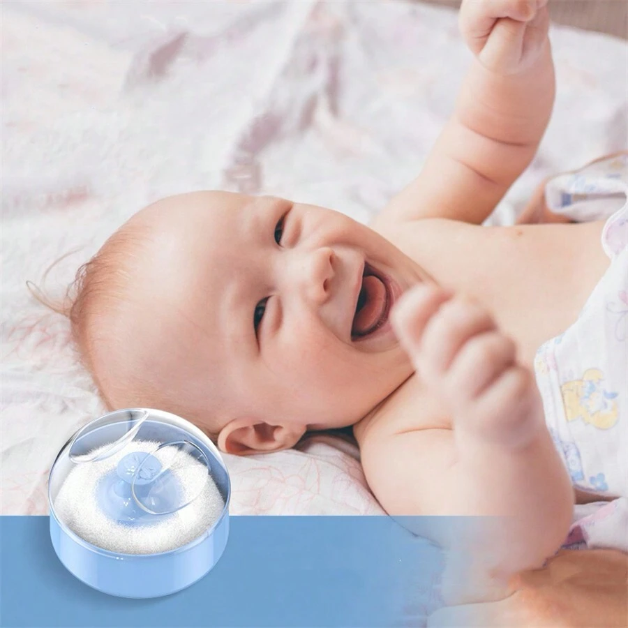 1 Pieza Contenedor De Polvo De Talco Para Bebés Con Borla, Caja Portátil Para Polvo Dividida Para Erupciones En Pañal De Niños, Caja Para Polvo Para Corte De Cabello Y Limpieza, Dispensador De Talco En Polvo Para Bebés - Multicolor - Ver 1