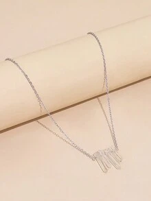 1 件/简约天然不对称水晶石时尚吊坠项链，适合节日派对、派对珠宝礼物，适合送给朋友和家人 - 項鍊 - 查看 1