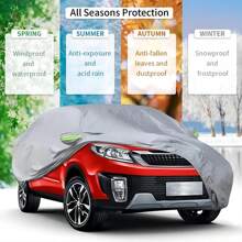 Funda Cubierta Auto 190T Grande 4.85m Anti-sol Polvo Viento Lluvia Con Reflectantes Para Automóvil, Suv - Plateado - Ver 4