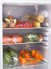 100入組透明食物裝備儲存袋,可重複使用的真空食品儲存袋,適用於家庭廚房冰箱 - 無色 - 查看 3