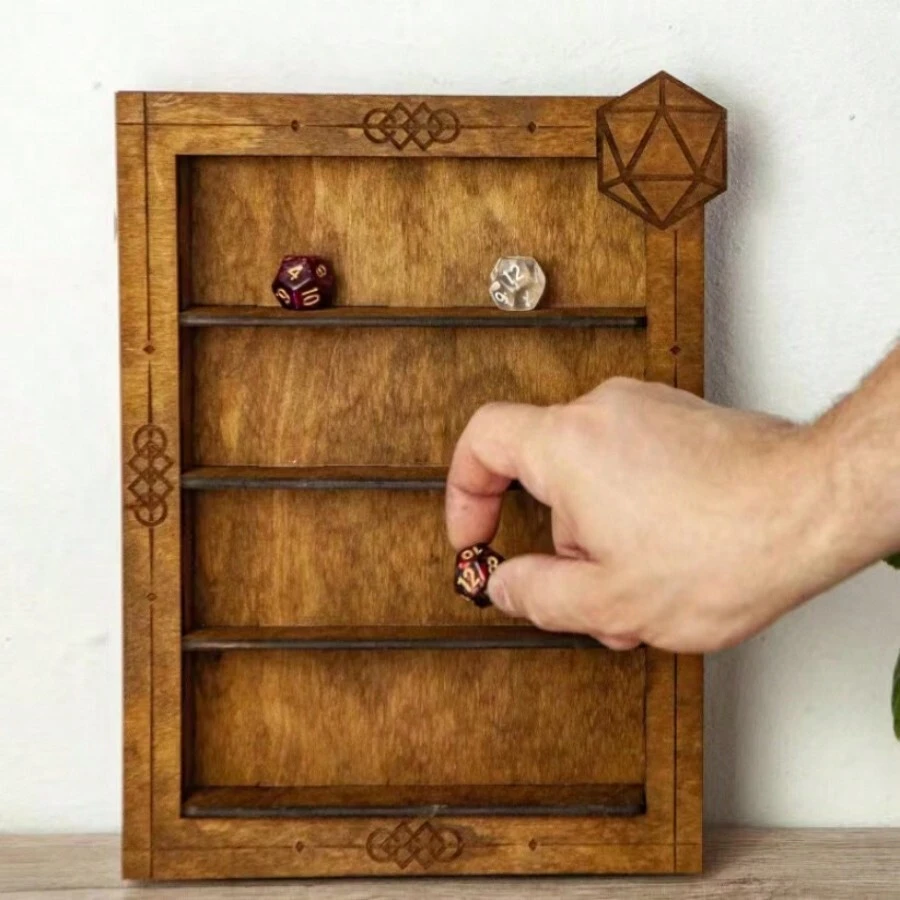 Estante De Almacenamiento De Dados Rpg, Estante De Exhibición De Almacenamiento De Madera, Estante De Almacenamiento - Marrón - Ver 1