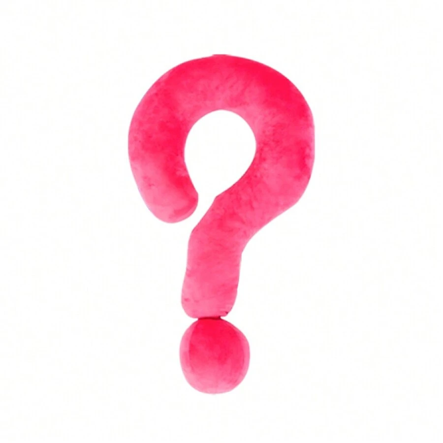 1 件裝,問號形狀枕頭、時髦枕頭、彩色抱枕、可愛扭紋枕頭裝飾、頸部和背部支撐抱枕 - 粉色 - 查看 1