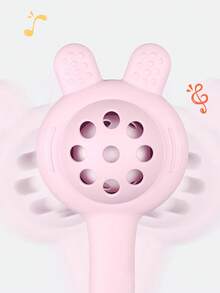 1pc Random Color & Style Baby Rattle With Teether, Cute Bunny Sand Hammer Infant Training Toy With Grasping Handle & Sound Maker - Multicolor - View 7