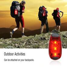 1pc Multifunctional Outdoor Mini Warning Light, Waterproof & Long Lifespan, Can Be Used As Bicycle Taillight, Backpack Light, Helmet Light, Running Warning Light - Red - View 1
