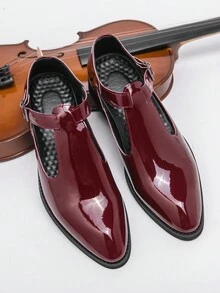 男款休閒平底涼鞋,簡約時尚純色設計,薄底鞋底,適用於夏季多種場合 - 紅色 - 查看 5