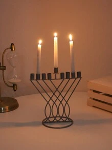 European Romantic Style Home Candlestick - Black - View 1