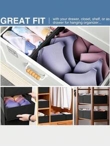 1pc Foldable Fabric Drawer Organizer For Bras, Underwear, Socks, Ties And Scarves Storage - Grey - View 9