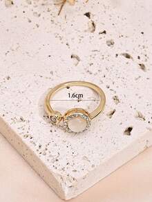 1pc Ring & 1pc Luxury Jewelry Box, Fashionable Design Cat Eye & Micro-Inlaid Opening Ring For Women - Ring - View 5