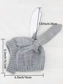 Baby Hat For Spring, Autumn, Winter Season, 0-1 Years Old, Warm, Comfortable, Breathable, With Long Cartoon Rabbit Ears That Act As Ear Protection, Suitable For Boys And Girls