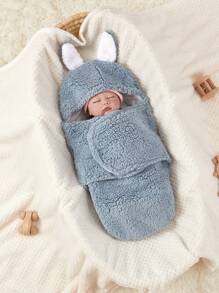 嬰兒卡通藍色襁褓毯 - 藍色 - 查看 2