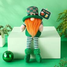 1入聖派翠克節綠色幸運精靈瑞典塑像,愛爾蘭節日裝飾,北歐風格穿衣小精靈毛絨玩偶綠色三葉草家居裝飾,家庭&節日裝飾 - 彩色 - 查看 5