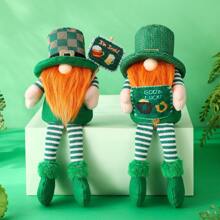 1入聖派翠克節綠色幸運精靈瑞典塑像,愛爾蘭節日裝飾,北歐風格穿衣小精靈毛絨玩偶綠色三葉草家居裝飾,家庭&節日裝飾 - 彩色 - 查看 1