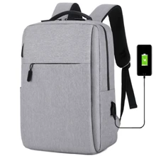 Business Backpack For Computer USB Charger Computer Backpack Anti-Theft Work Backpack With USB Port Waterproof School Computer Bag For Women And Men Fits - 灰色 - 查看 2