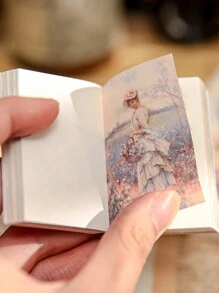 100pcs/Book Vintage Scrapbook Paper, Retro Memories Album, 50 Unique Tear-Off Sheets, School Supplies, Christmas Gifts, Gifts For Women, Brain Rot, Scrapbook Supplies, Back-To-School - Multicolor - View 5