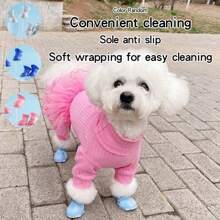 Dog Rain Shoes Four Seasons Teddy Shoes Anti Drop Pet Waterproof Small And Medium Sized Dog Bear Foot Covers Do Not Remove Rain Shoes    Wearable In All Seasons  Color Random - Multicolor - View 1
