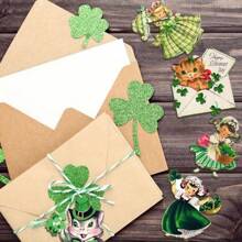 24 件復古聖派翠克節裝飾吊墜三葉草木標誌家居派對用品 - 數量 - 查看 5