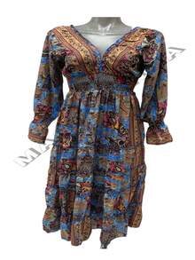 VESTIDO MANGA LARGA DORADO - Azul Marino - Ver 1