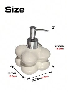 1入組壓式陶瓷浴室分配器,具有雲形雙層乳液瓶,適用於浴室和液體肥皂分配器 - 白色 - 查看 3