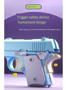 M1911 Toy Gun Inspired 3d Miniature Carrot Knife Stress Relief Squishy Toy, Carrot Gun - Blue and White - View 6