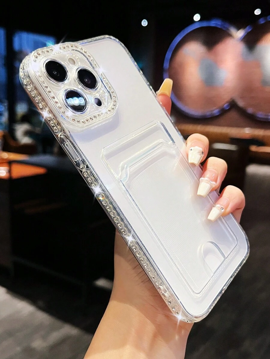 Vỏ điện thoại trong suốt có khe cắm thẻ - Trong sáng - Xem 1