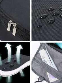 商務旅行化妝品收納袋,乾濕分離、大容量、攜帶方便,豪華洗浴化妝包旅行套裝,乾濕分離、大容量、攜帶方便 - 黑色 - 查看 2