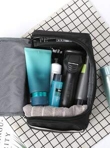 商務旅行化妝品收納袋,乾濕分離、大容量、攜帶方便,豪華洗浴化妝包旅行套裝,乾濕分離、大容量、攜帶方便 - 黑色 - 查看 3