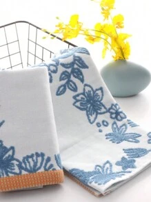 1pc Muslin Jacquard Soft Face Cloth - Multicolor - View 1