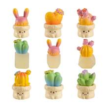 1pc Resin Material Mini Potted Plants Decor With Cute Expression For Office Desktop Display - Red Dragon Fruit - View 4