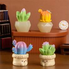 1pc Resin Material Mini Potted Plants Decor With Cute Expression For Office Desktop Display - Red Dragon Fruit - View 9