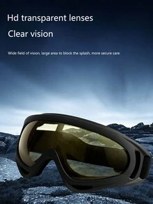1pc X400 Outdoor Cycling Goggles Windproof Anti-Sand Tactical Goggles Motorcycle Windshield, Multicolor - Yellow - View 2