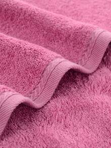 竹纖維彩色毛巾,柔軟吸水,三件套家庭套裝包含手巾、浴巾、臉巾 - 中紫紅色 - 查看 7