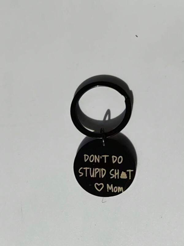 1pc Outdoor Sports Accessory Stainless Steel Round Pendant Keychain