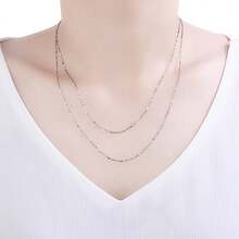 1pc Sterling Silver Cross Pendant Necklace Women Short Water Wave Clavicle Chain Peanut Chain Jewelry Box Chain - D-shuibo - View 7