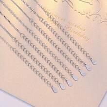 1pc Sterling Silver Cross Pendant Necklace Women Short Water Wave Clavicle Chain Peanut Chain Jewelry Box Chain - D-shuibo - View 4