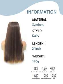 金色和棕色4夾鎖緊確定設計的v型長直合成假髮,女性日常裝扮必備單品,16吋/20吋/24吋可選 - 間色 - 查看 4