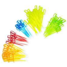 50pcs 3.3 Inch Plastic Sword Shaped Toothpicks Appetizer Fruits Picks Disposable Cocktail Sticks Cocktail Picks(Multi-Color) - Multiple Colour - View 2