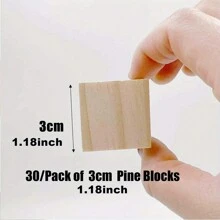 50/30入組0.39英寸未完成的小木塊,適用於手工藝和拼圖製作diy家居裝飾 - 米色 - 查看 10