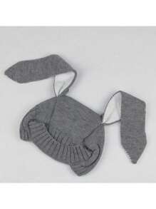 Baby Hat For Spring, Autumn, Winter Season, 0-1 Years Old, Warm, Comfortable, Breathable, With Long Cartoon Rabbit Ears That Act As Ear Protection, Suitable For Boys And Girls