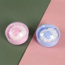 1 Pieza Contenedor De Polvo De Talco Para Bebés Con Borla, Caja Portátil Para Polvo Dividida Para Erupciones En Pañal De Niños, Caja Para Polvo Para Corte De Cabello Y Limpieza, Dispensador De Talco En Polvo Para Bebés - Multicolor - Ver 3
