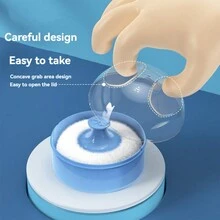 1 Pieza Contenedor De Polvo De Talco Para Bebés Con Borla, Caja Portátil Para Polvo Dividida Para Erupciones En Pañal De Niños, Caja Para Polvo Para Corte De Cabello Y Limpieza, Dispensador De Talco En Polvo Para Bebés - Multicolor - Ver 6