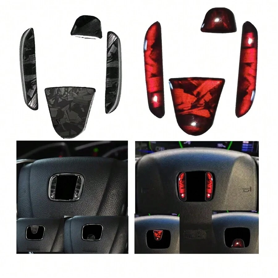 Car Interior Car Steering Wheel Logo Black PVC Sticker Protective Decoration For  Civic Dio Crv Fit CR-V Accord Odyssey - Black - View 1