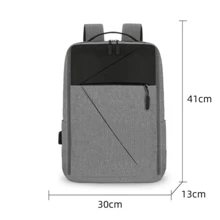 3pcs Men Zip Front Laptop Backpack Set With Pen Bag USB Bookbag Set College Bag Set High School Students Graduate Students University Freshman Sophomore For Commute, Outdoors, Hiking Travel - 灰色 - 查看 2