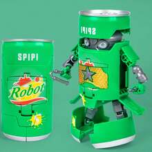 1入組[隨機顏色]可樂罐機器人武士創意玩具模型收藏品,適合男孩生日禮物,受歡迎 - 彩色 - 查看 8